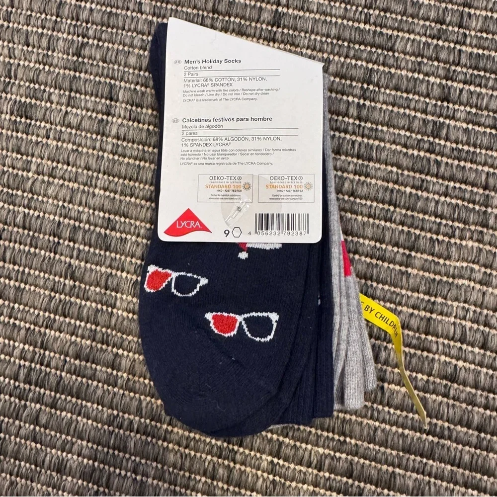 Men's 2-Pack Holiday Casual Socks - Gray & Navy